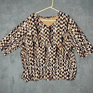 Catherines womens abstract animal print stretch casual tshirt soft 3X
